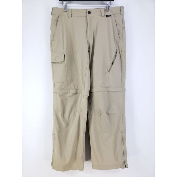 Eastern Mountain Sports Convertible Pants Men's Size 36R Tan Gusseted - Picture 1 of 7